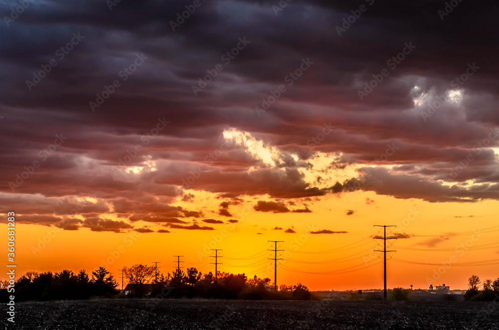 Sunset on the farm