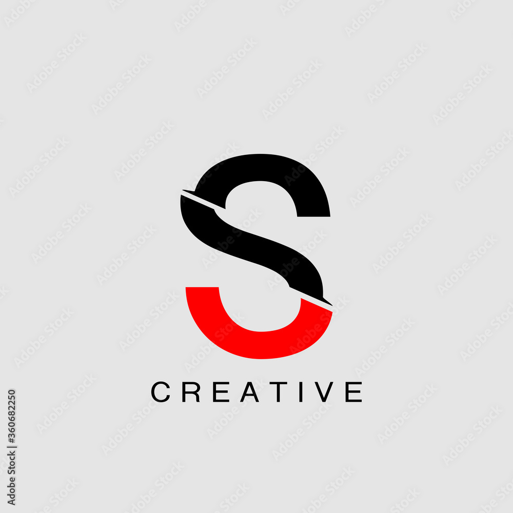 Fototapeta premium Monogram Abstract Techno Initial Letter S Logo icon vector design