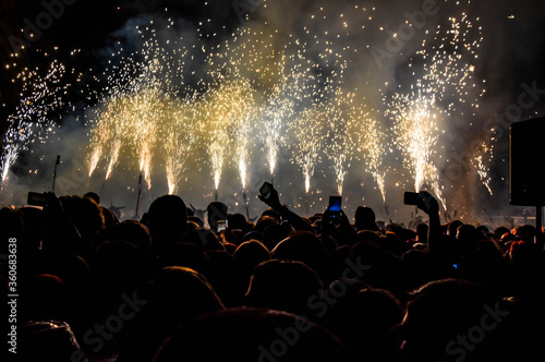 Vilafranca del Penedes, Spain - September 2, 2018: Traditional festival in Vilafranca del Penedes