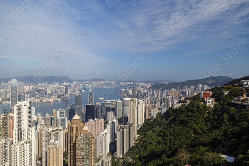 HONG KONG  CHINA - CIRCA 2020  Amazing view on Hong Kong city from the Victoria peak