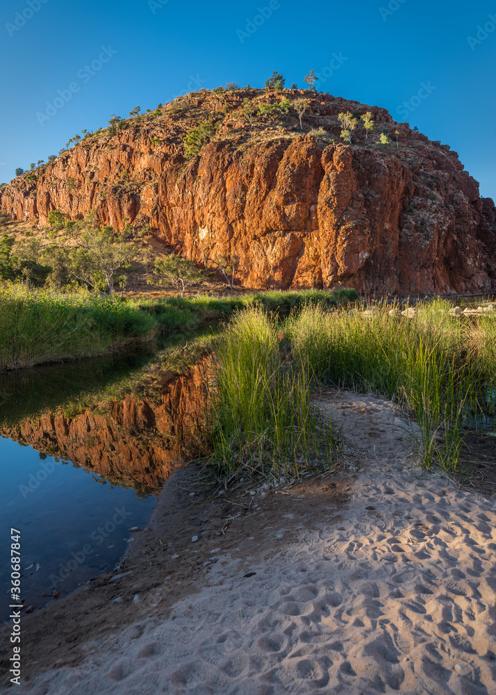 Glen Helen gorge in the West MacDonnell Ranges, Northern Territory, Australia.