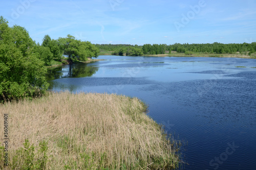 Nerl river in surroundings of Nerl village. Tver Oblast, Russia.