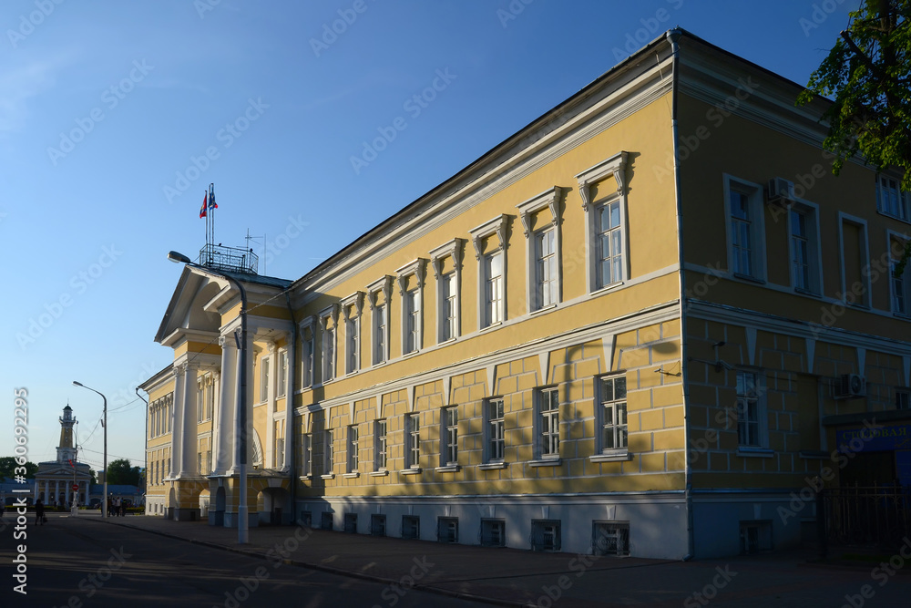 View of City hall. Kostroma town, Kostroma Oblast, Russia.