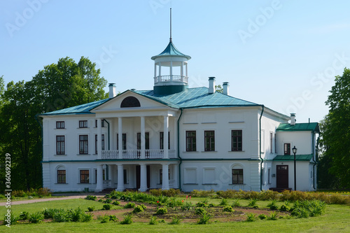 View of manor house of Nekrasov museum. Karabikha village, Yaroslavl Oblast, Russia. photo