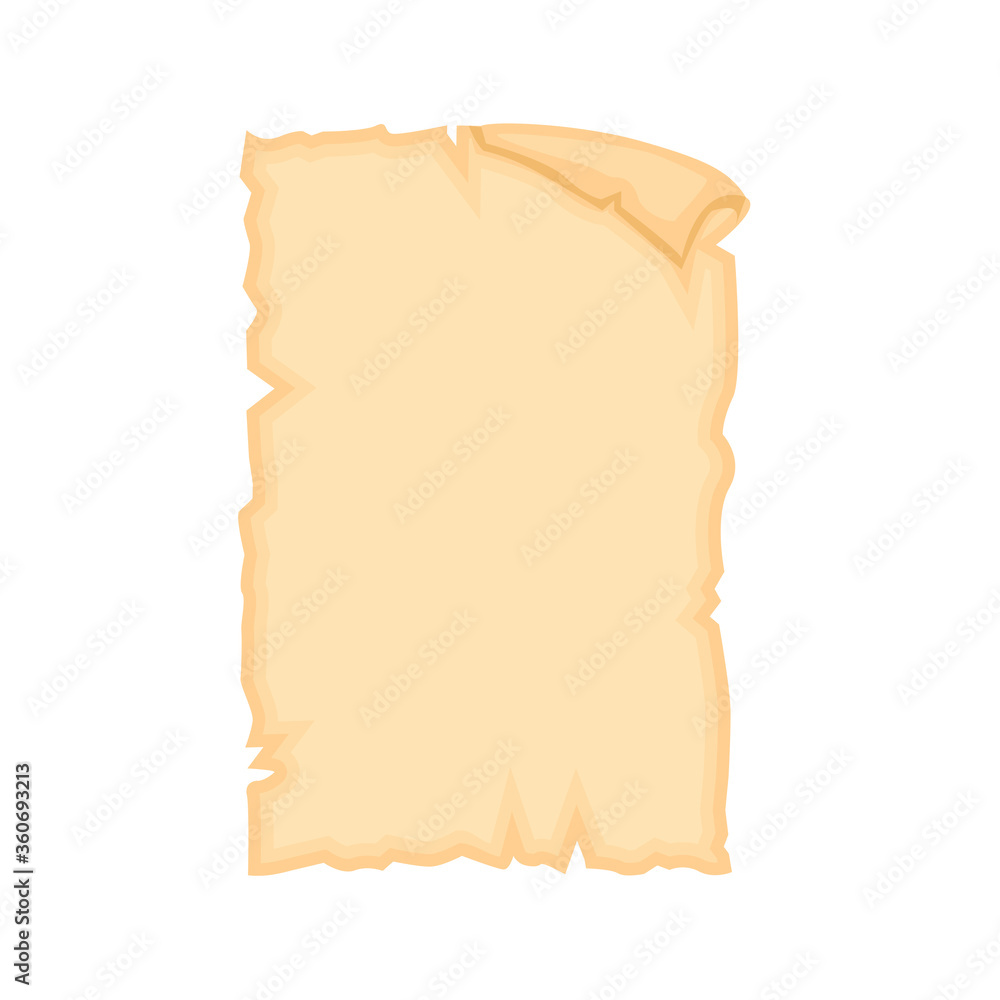 Parchment old papper sheet vector illustration isolated on white