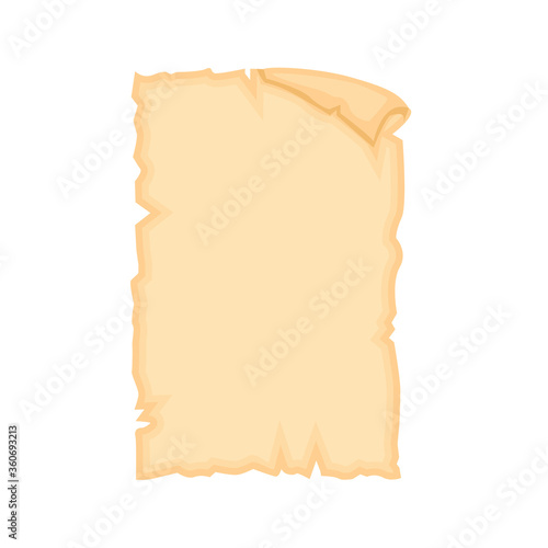Parchment old papper sheet vector illustration isolated on white