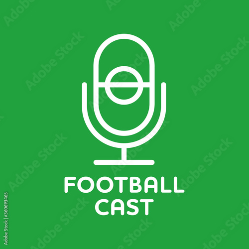 Football podcast logo design illustration