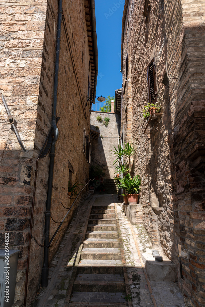 architecture in the alleys of the town of spello