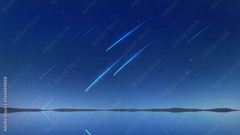 ウユニ塩湖と流星群の壁紙 Stock Illustration Adobe Stock