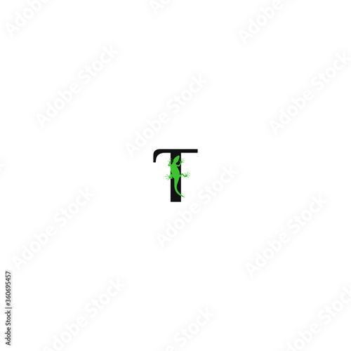 chameleon logo initial T vector illustration template 