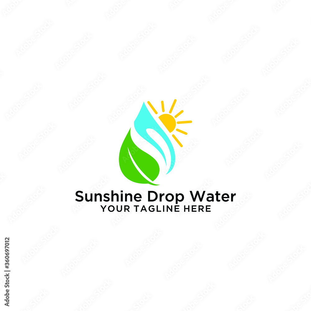Nature Green Landscape Sunrise Logo Template