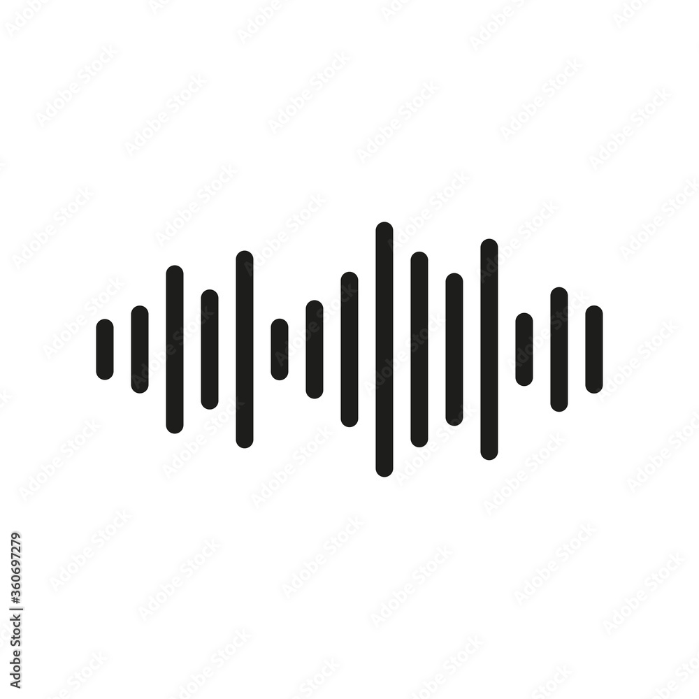 The icon of the sound wave. Simple vector illustration on a white background The icon of the sound wave. Simple vector illustration on a white background