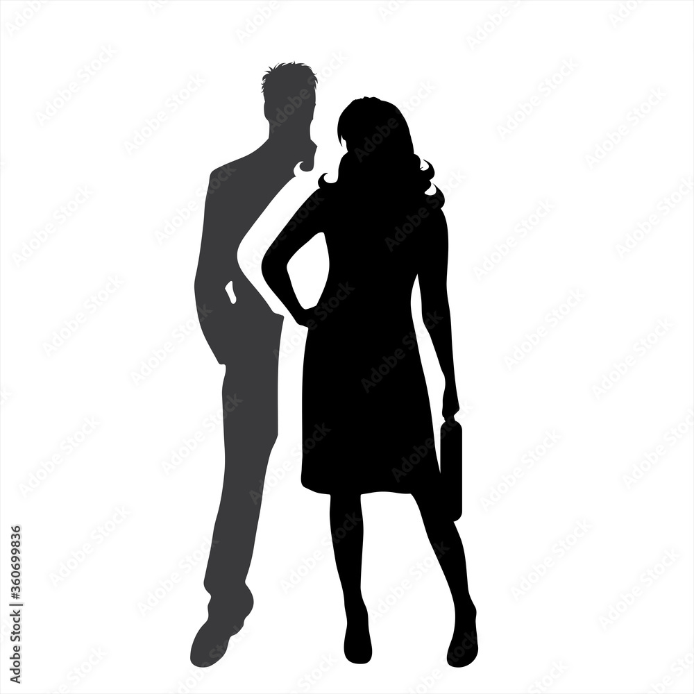 Vector silhouette of business couple. Symbol of man and woman. Vector silhouette of business couple. Symbol of man and woman.
