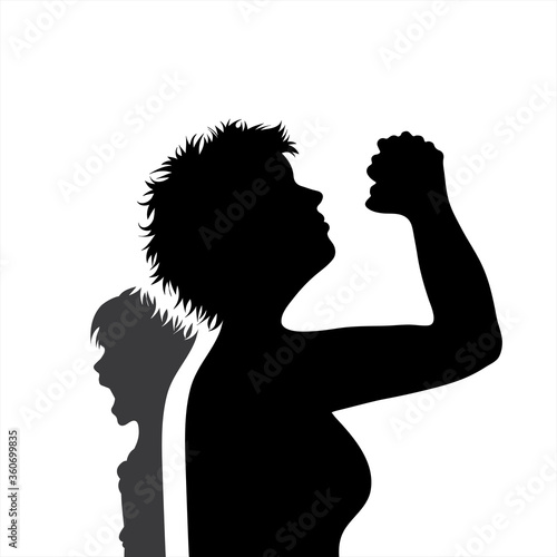 Vector silhouette of family. Symbol of people.