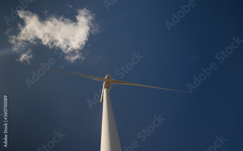 wind turbine with beautiful blue sky
