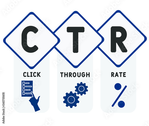 CTR - Click Through Rate. business concept background.  vector illustration concept with keywords and icons. lettering illustration with icons for web banner, flyer, landing page, presentation
