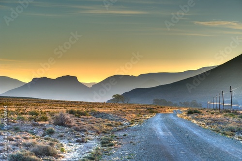 TANKWA KAROO NATIONAL PARK. View west towards Calvinia from the Tankwa valley, northern Cape, South Africa 