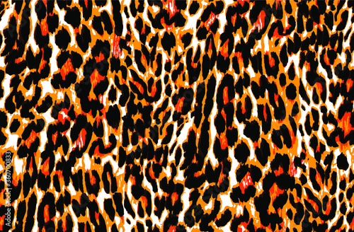 Seamless leopard pattern, animal print.
