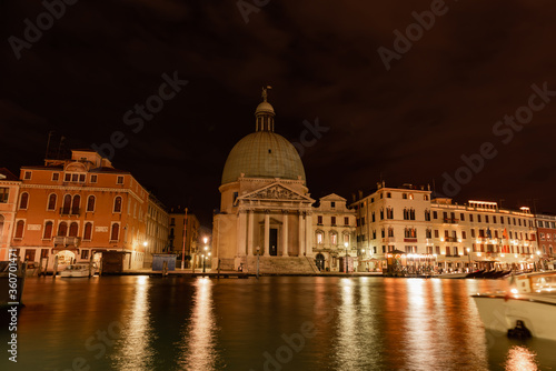 Venice canals, characteristic view of the island, at night,