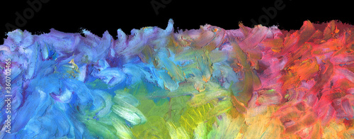 Fototapeta Naklejka Na Ścianę i Meble -  Abstract color oil pastel blot horizontal painting background.