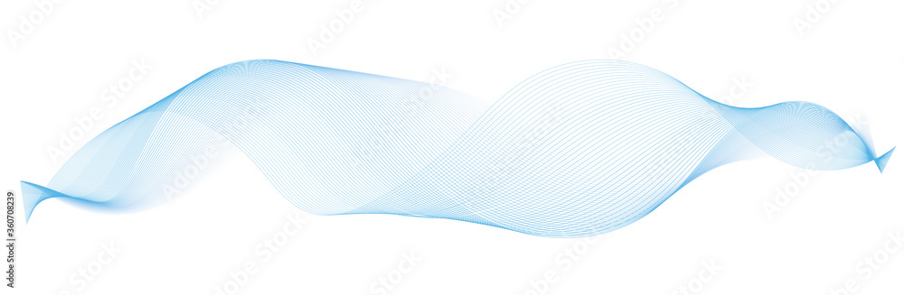 Fototapeta premium abstract blue wave lines on white background