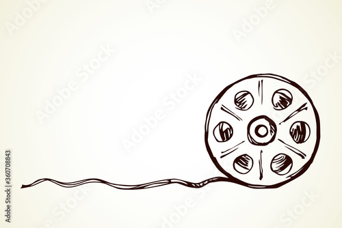 Film reel symbol. Vector drawing