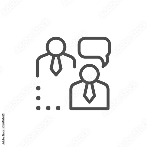 Staff communication line outline icon