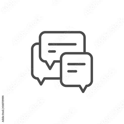 Communication dialog line outline icon