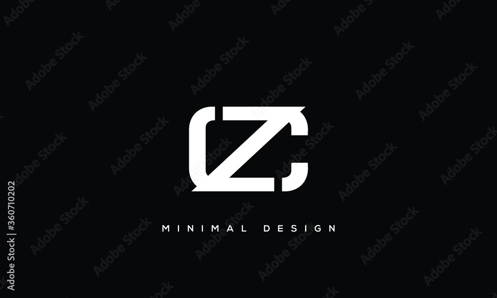 alphabet letters monogram icon logo CZ or ZC - obrazy, fototapety, plakaty 