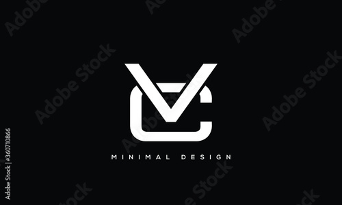 alphabet letters monogram icon logo CV or VC
