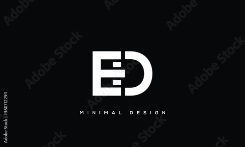 alphabet letters monogram icon logo DE or ED