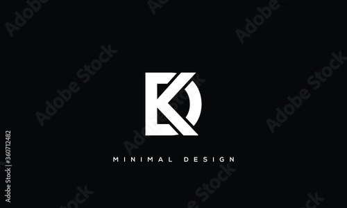 alphabet letters monogram icon logo DK or KD