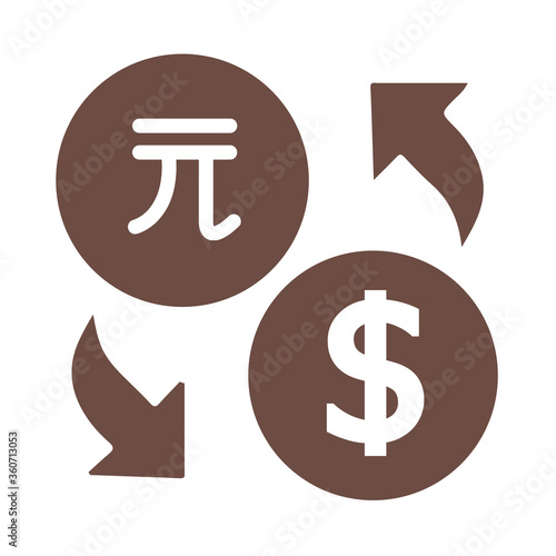 New Taiwan Dollar TWD Exchange to US Dollar USD Vector Icon Logo Illustration Design. Taiwan Currency, Economy, Finance, & Business Element. EPS 10 Vector illustration. Can be used for Web, Mobile.
