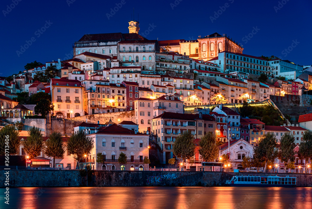 Coimbra, a nigth landscape.
Landmarks of Portugal - beautiful Coimbra town by nigth summer 2019