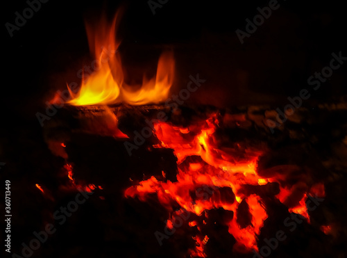 abstract burning fire with embers