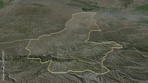 Faryab, Afghanistan - outlined. Satellite photo