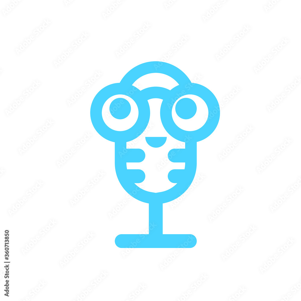 Podcast geek for logo design concept on a white background Podcast geek for logo design concept on a white background