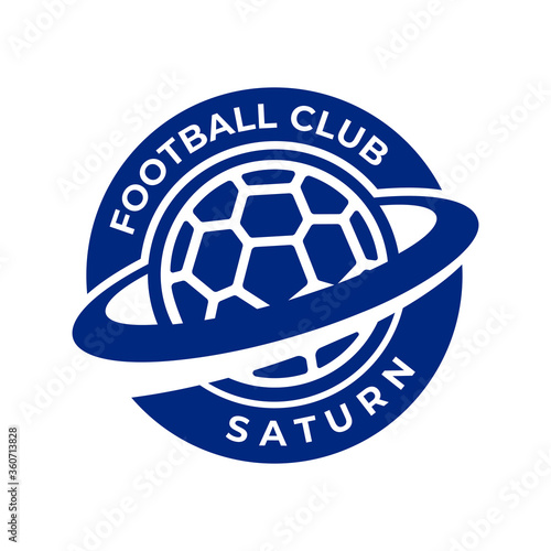 Football soccer club planet Saturn in the shape of a ball
