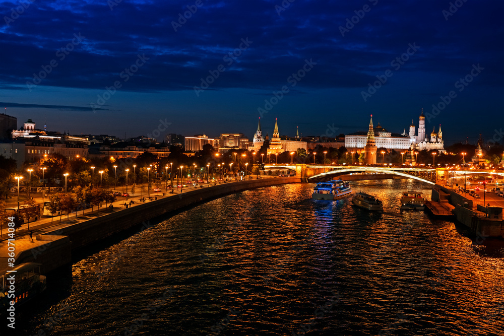 Moscow Kremlin by night, Russia