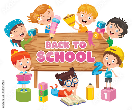 Back To School Concept With Funny Children