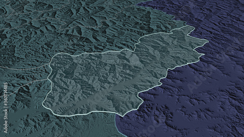 Kunar, Afghanistan - outlined. Administrative
