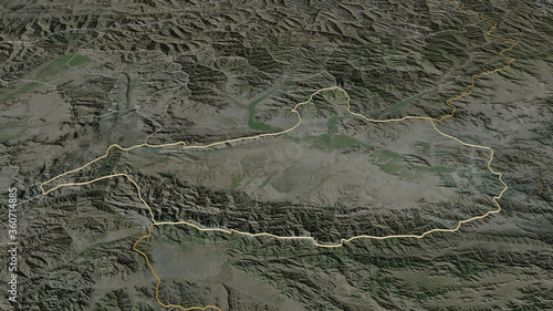 Nangarhar, Afghanistan - outlined. Satellite