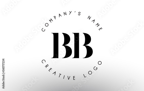 Letters BB B Logo with a minimalist design. Simple BB Icon with Circular Name Pattern.