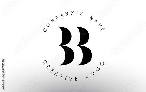 Letters BB B Logo with a minimalist design. Simple BB Icon with Circular Name Pattern.