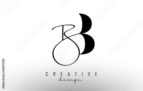 Letters BB B Logo with a minimalist design and handwritten letter. Simple BB Icon. photo