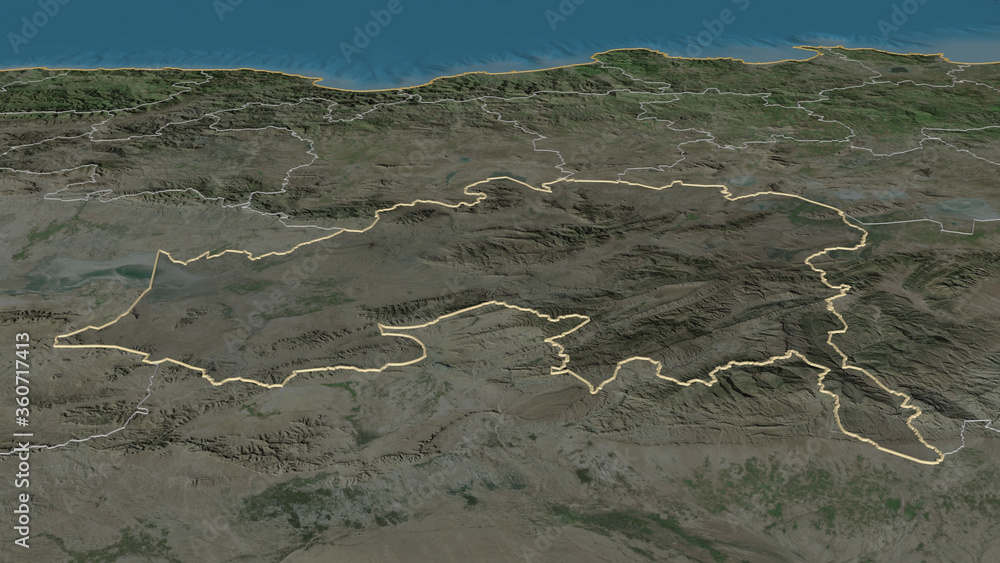 Batna, Algeria - outlined. Satellite Batna, Algeria - outlined. Satellite
