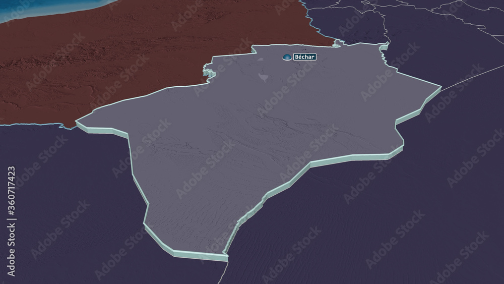 Béchar, Algeria - extruded with capital. Administrative