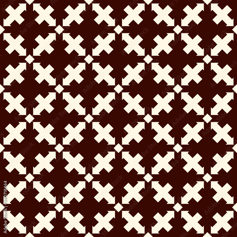 Ancient seamless pattern. Oriental tracery window ornament. Arabesque mosaic surface print. Repeated crosses motif Ancient seamless pattern. Oriental tracery window ornament. Arabesque mosaic surface print. Repeated crosses motif