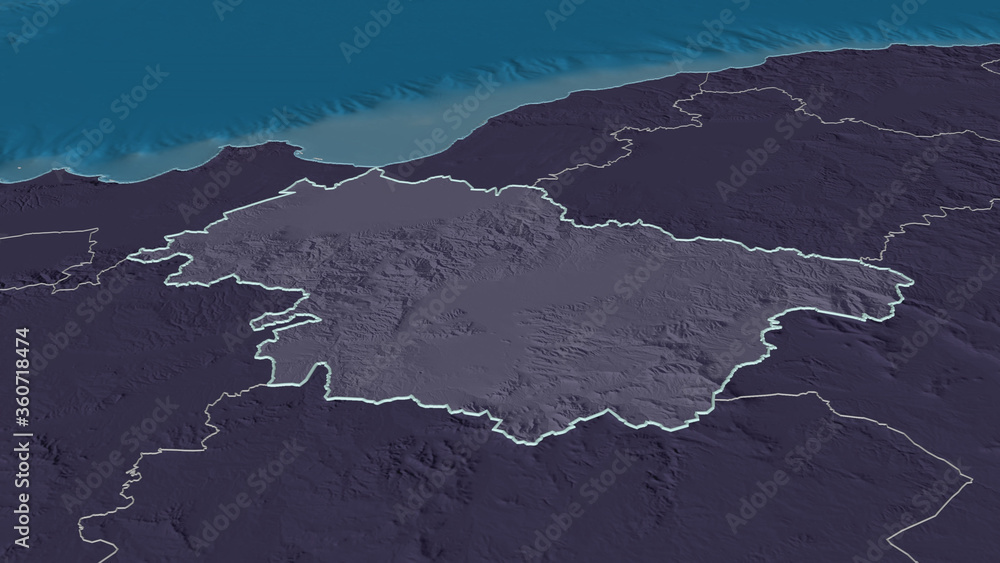 Mascara, Algeria - outlined. Administrative Mascara, Algeria - outlined. Administrative