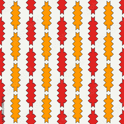 Arrow fletching seamless pattern. Ethnic, tribal print. Eclectic ornament. Repeated geometric shapes background